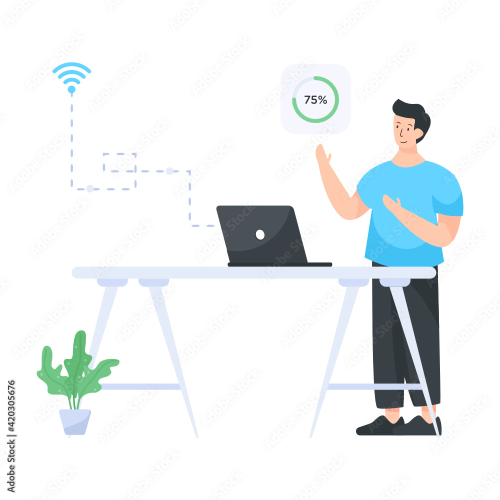 A workplace in flat illustration design
A workplace in flat illustration design
