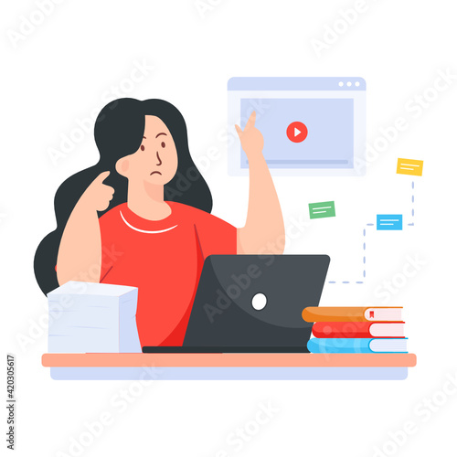 
Flat illustration of workload editable design

