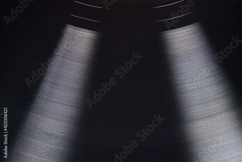 Fotografi Vinyl record groove background or texture macro shot.