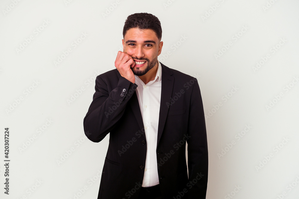 Young mixed race business man isolated on white background Young mixed race business man isolated on white background