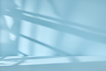 Abstract blue background with drop shadow and light. Backdrop for product presentation