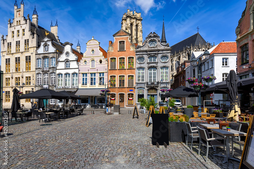 Grote Markt in Mechelen, Belgium. Mechelen is a city and municipality in the province of Antwerp, Flanders, Belgium.