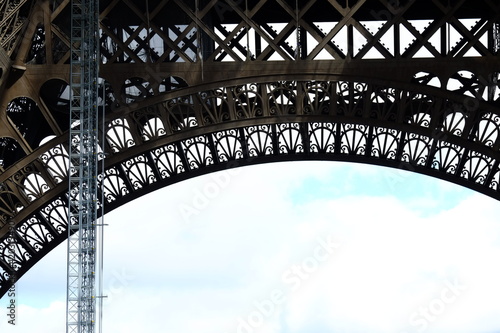 A close up on the Eiffel Tower. Paris the 14th March 2021.