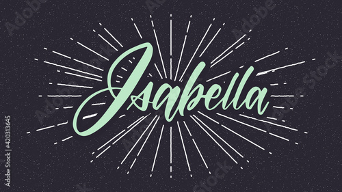 Isabella Name Vector Typography with Starburst photo