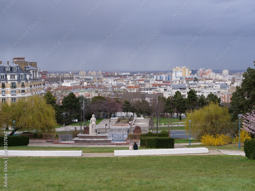 A view on Saint-Gervais view from Paris. 14th march 2021, Paris.