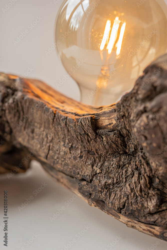 natural raw drift wood house light with exposed led light bulb decoration natural raw drift wood house light with exposed led light bulb decoration