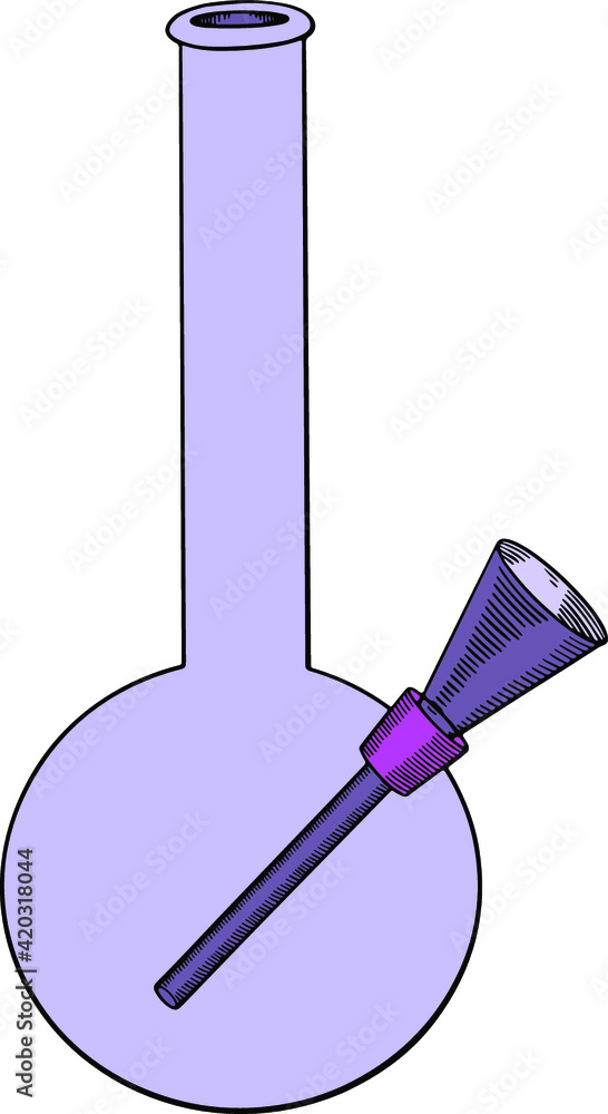 Vector illustration of a bong. Device for smoking marijuana. Vector illustration of a bong. Device for smoking marijuana.