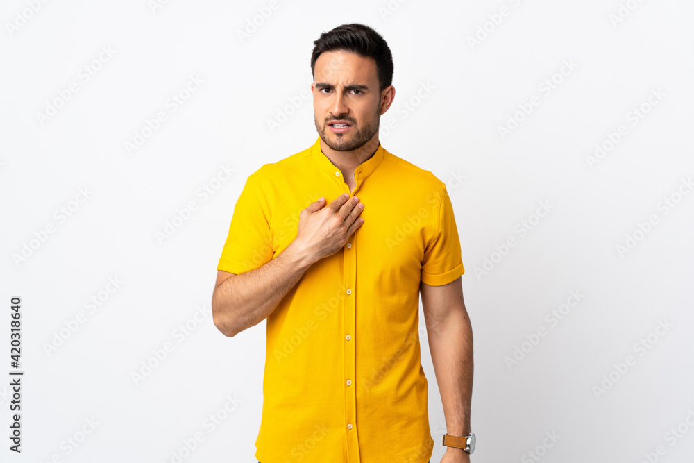 Young handsome man over isolated background pointing to oneself Young handsome man over isolated background pointing to oneself