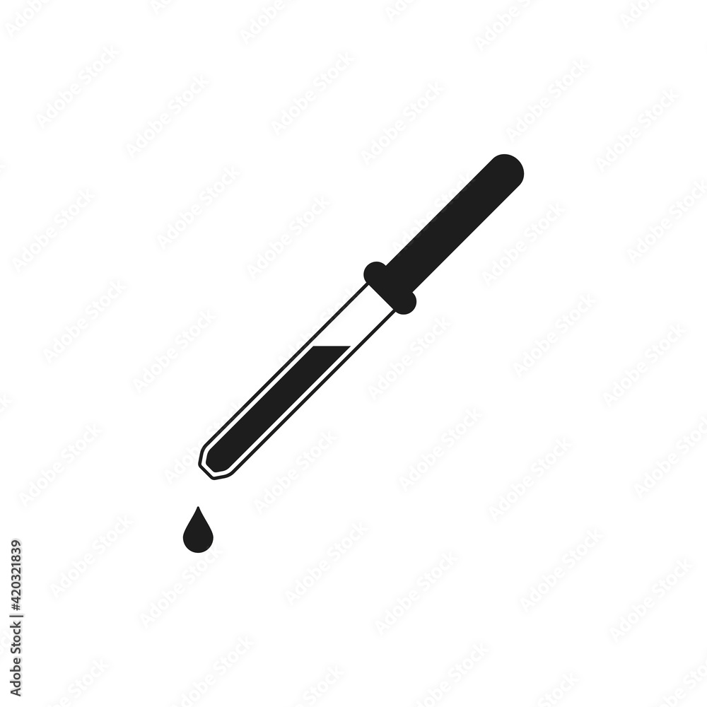 Pipette icon. Vector. Flat design. Pipette icon. Vector. Flat design.