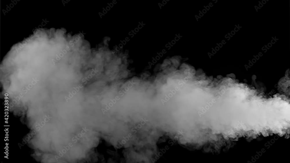 Smoke stream on a dark background slow motion