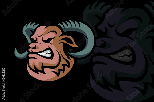 Goat head mascot logo