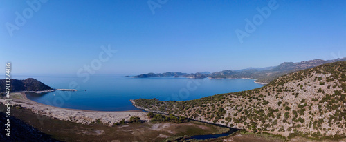Fototapeta Naklejka Na Ścianę i Meble -  Sea in the mountains, drone view, Demre, Antalya, Turkey, 2020
