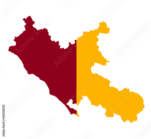 Lazio map flag silhouette vector illustration isolated on white background, Italy province. Lacio region symbol.