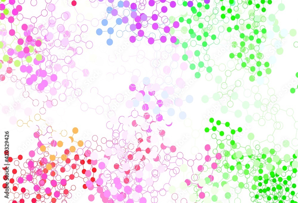 Light Pink, Green vector background with forms of artificial intelligence.