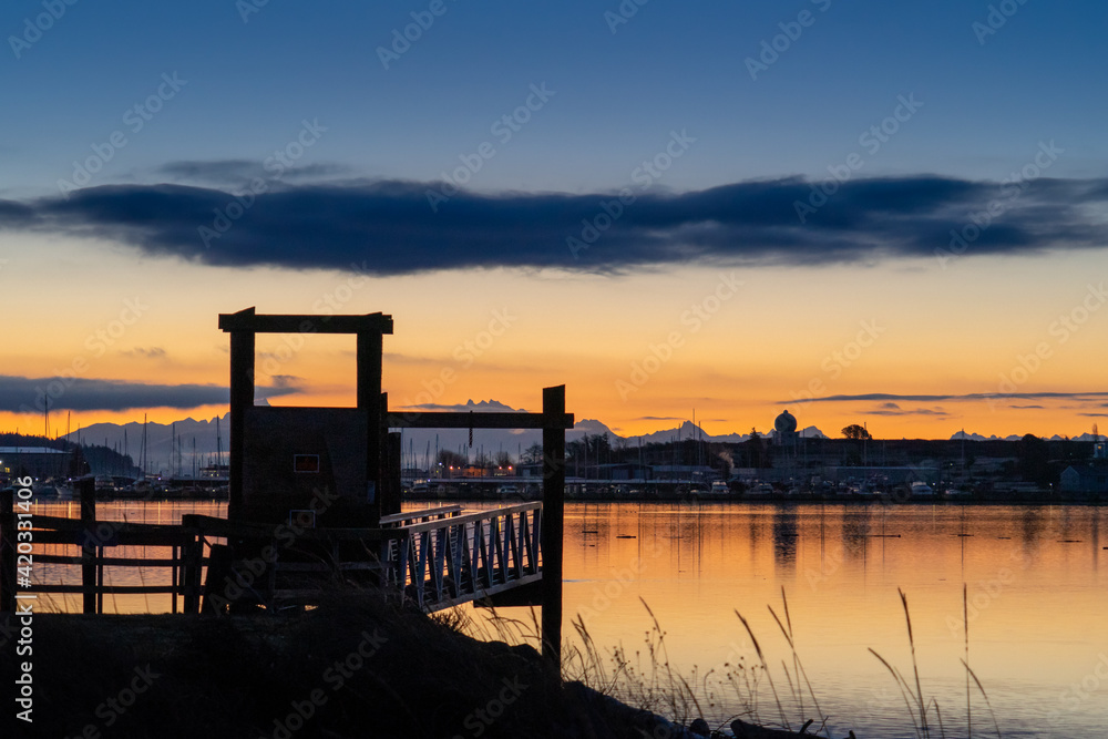 Winter Sunrise Dawn From Flintstone Park Oak Harbor Washington Winter Sunrise Dawn From Flintstone Park Oak Harbor Washington