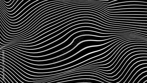 Black and white curve wave line abstract background. © Koy