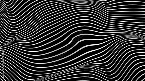 Black and white curve wave line abstract background.