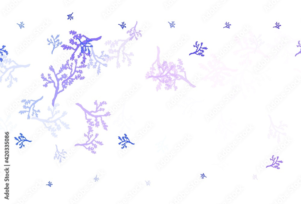 Light Purple vector doodle pattern with branches.