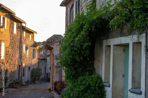 Old buildings and narrow streets in medieval town Villeneuve les Avignon in summer © barmalini