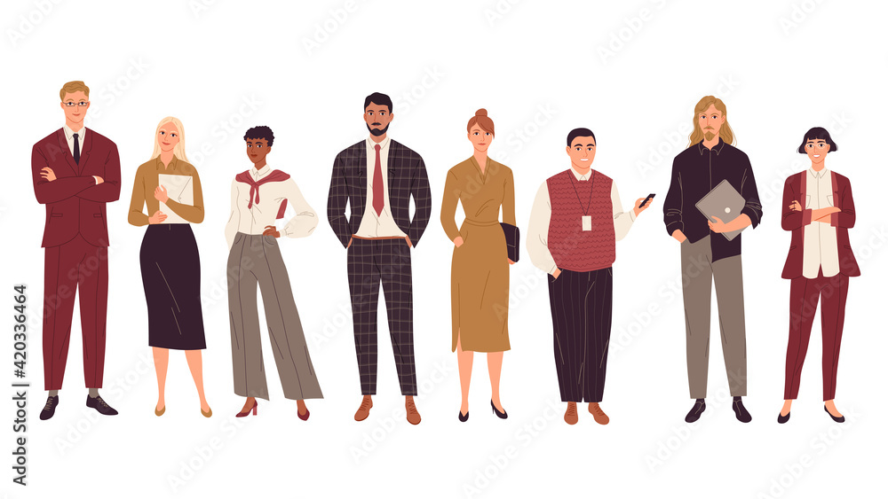 Obraz premium Group of young business people standing together.