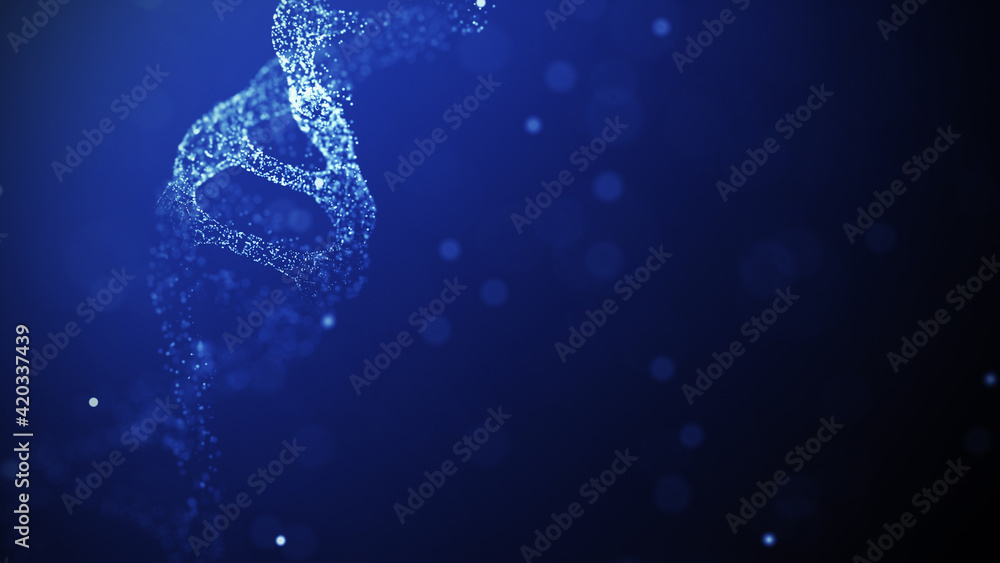 3D illustration DNA. Abstract digital connection dots and lines. Molecular abstract background. 3d rendering 3D illustration DNA. Abstract digital connection dots and lines. Molecular abstract background. 3d rendering