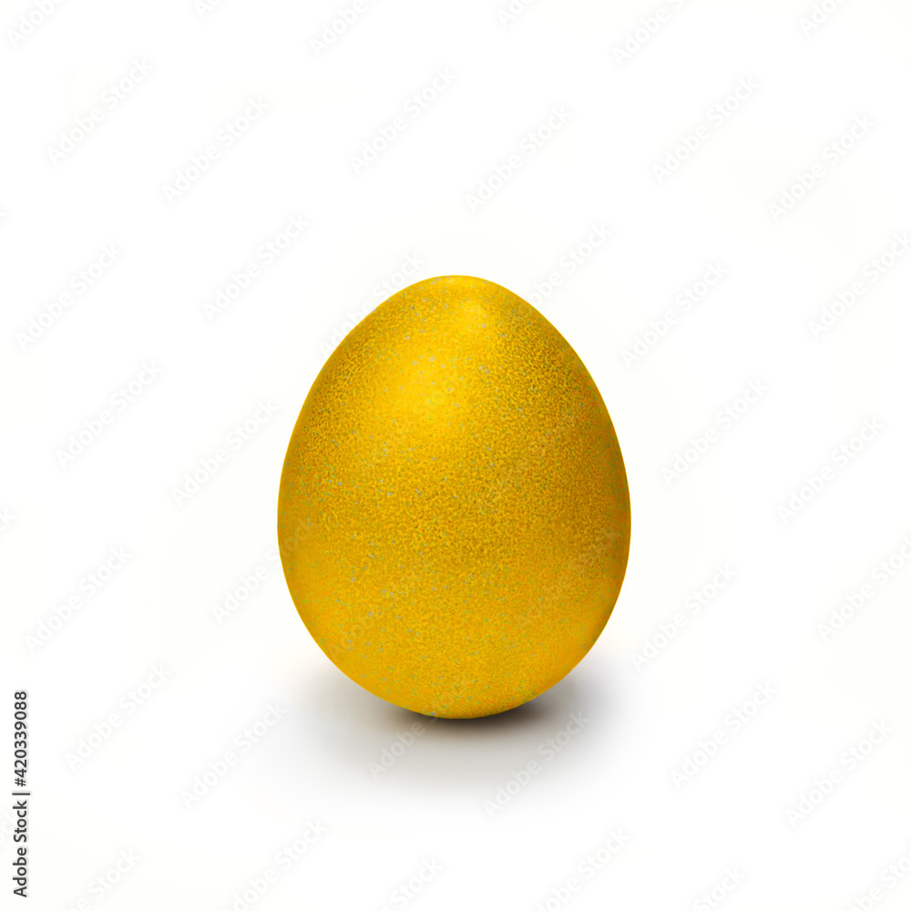 Golden easter egg isolated on white background Golden easter egg isolated on white background