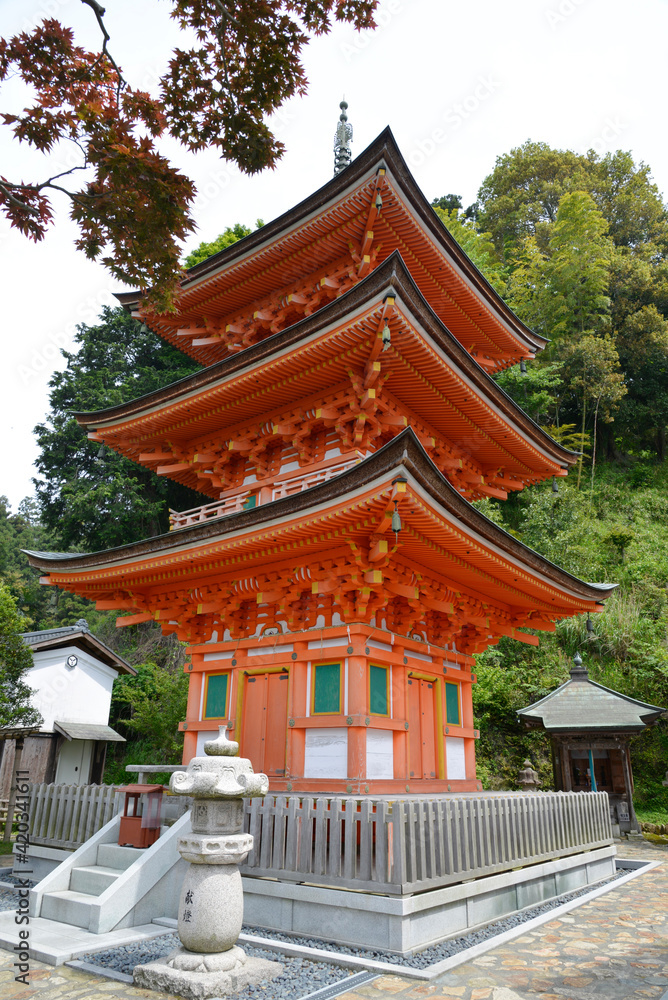 Fototapeta premium 竹生島 宝厳寺 三重塔 滋賀県長浜市