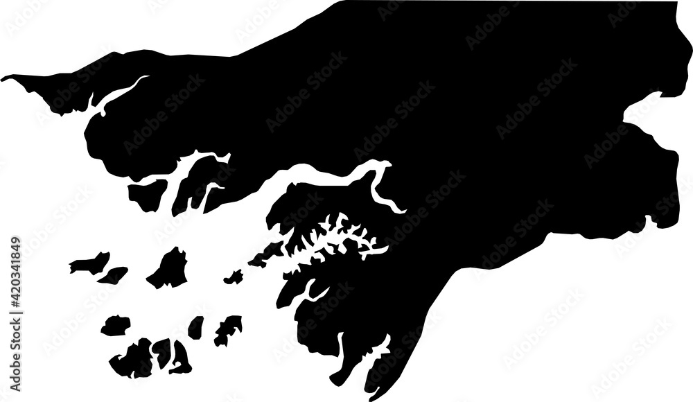 Simple black vector map of the Republic of Guinea-Bissau Simple black vector map of the Republic of Guinea-Bissau