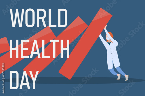 World health day banner concept. Medicine and healthcare image. Vector Illustration. Vector eps illustration.