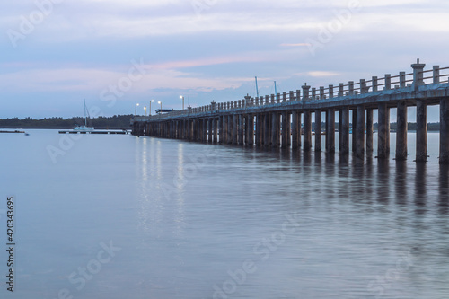 Pier bridge at the coastline