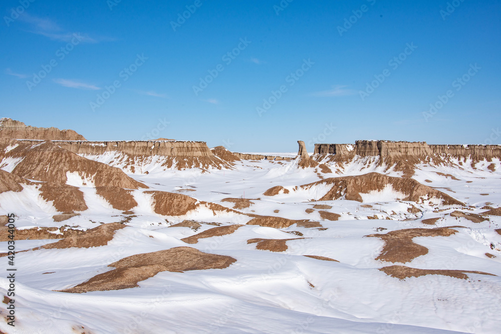 Badlands National Park in winter, South Dakota, U. S. A. Badlands National Park in winter, South Dakota, U. S. A.