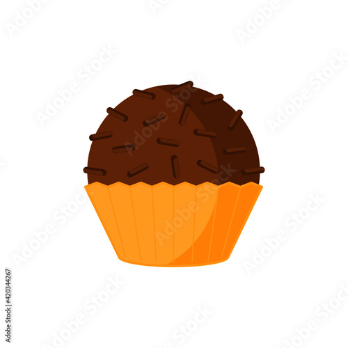Brazilian sweet Brigadeiro with chocolate sprinkles