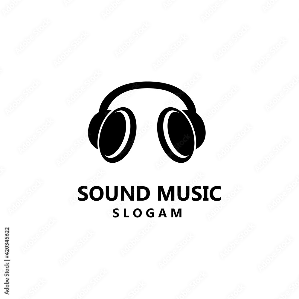 Simple music sound logo vector icon