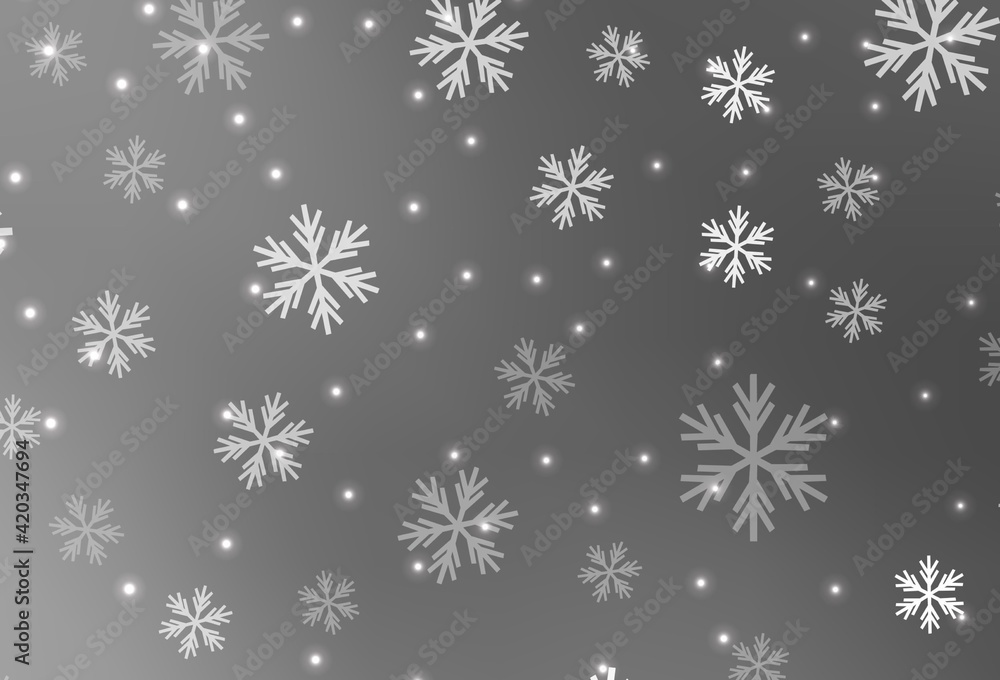 Light Gray vector template with ice snowflakes, stars. Light Gray vector template with ice snowflakes, stars.