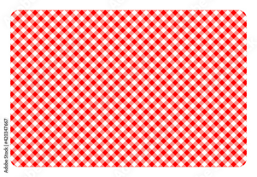 Illustration of red traditional gingham concept background. Seamless pattern. Texture from rhombus squares for - plaid, tablecloths, clothes, paper, bedding, blankets, quilts and other textile product