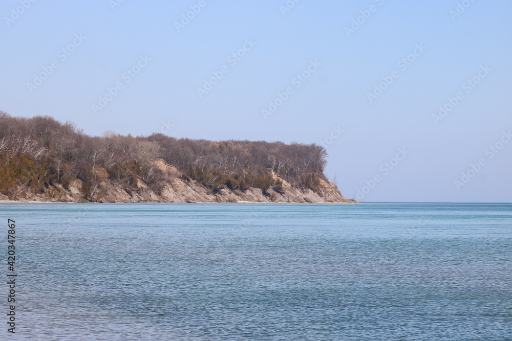 Lake Michigan with Bluff in the Background