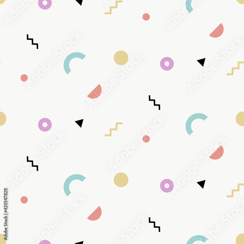 幾何学模様のかわいいシームレスパターン