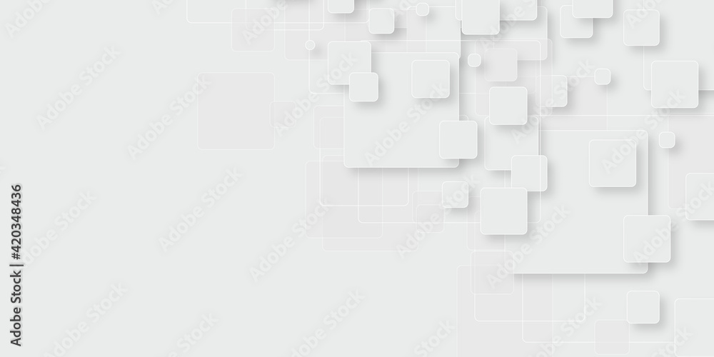 Obraz premium Abstract white square shape with futuristic concept background