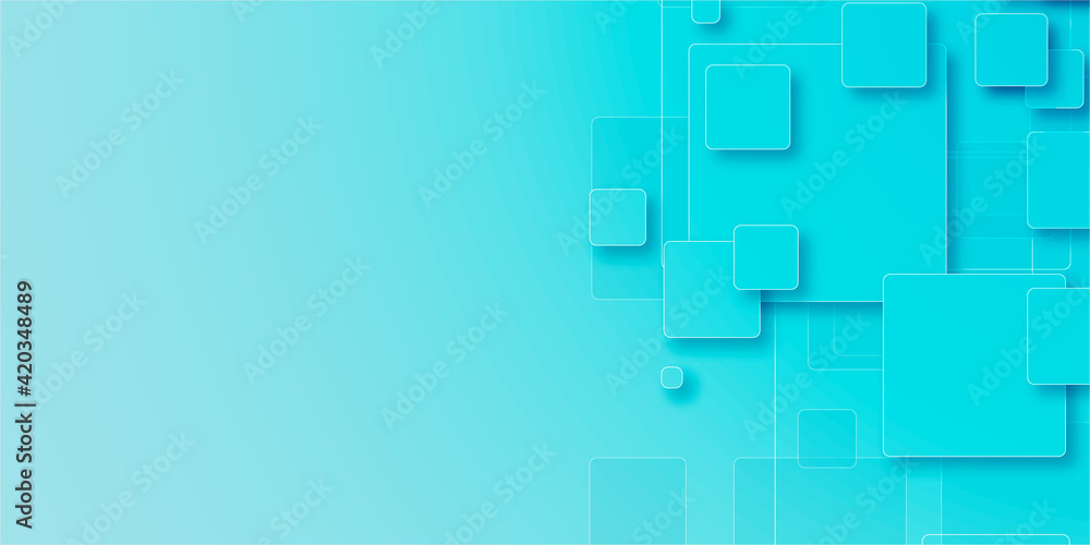 Abstract blue and white mosaic background. Bright winter backdrop with copy space. Blue aqua 3d square abstract background Abstract blue and white mosaic background. Bright winter backdrop with copy space. Blue aqua 3d square abstract background