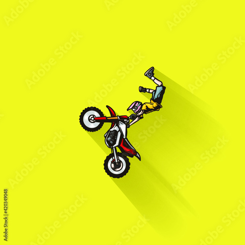 illustration of a Motorcycle Stunt