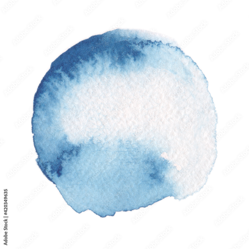 水彩画の丸素材(No.13 青)アナログ、紙の質感、風合い 水彩画の丸素材(No.13 青)アナログ、紙の質感、風合い