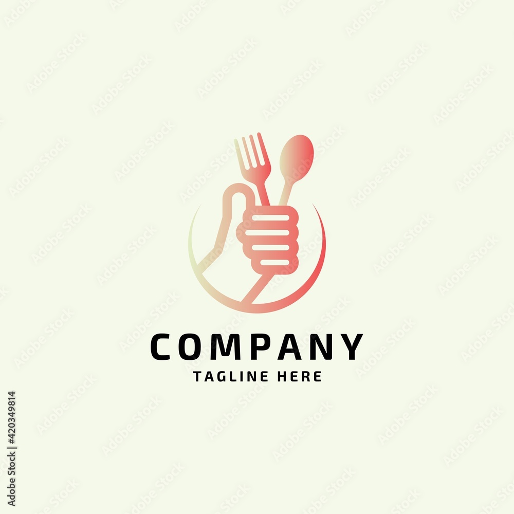 Fototapeta premium top hand food logo icon vector template 