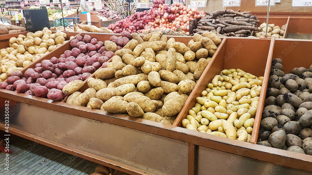 potatoes at the vegetable market