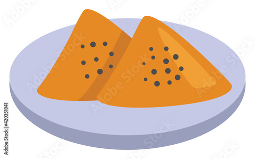 Asian samsa, illustration, vector on a white background