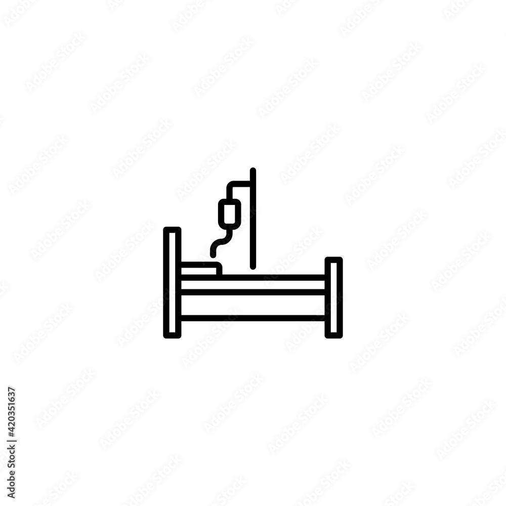 Hospital bed icon vector for web, computer and mobile app