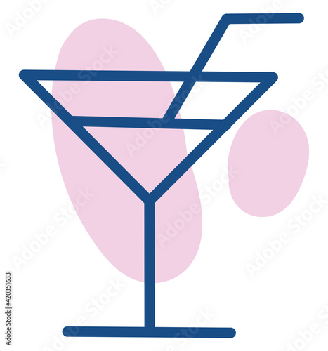 Elegant coctail, illustration, vector on a white background