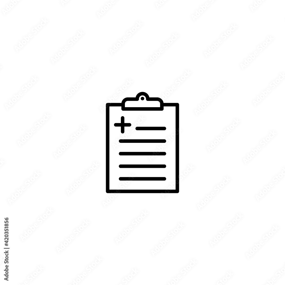 Medical record icon vector for web, computer and mobile app