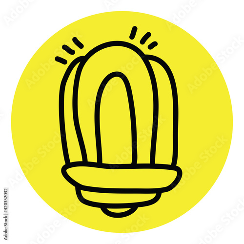 Lantern lightbulb, illustration, vector on a white background