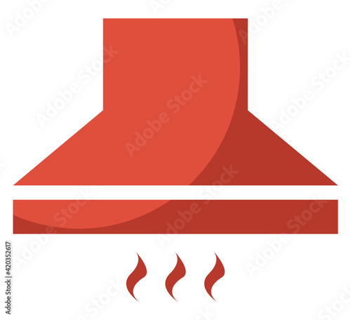 Red extractor hood, illustration, vector on a white background