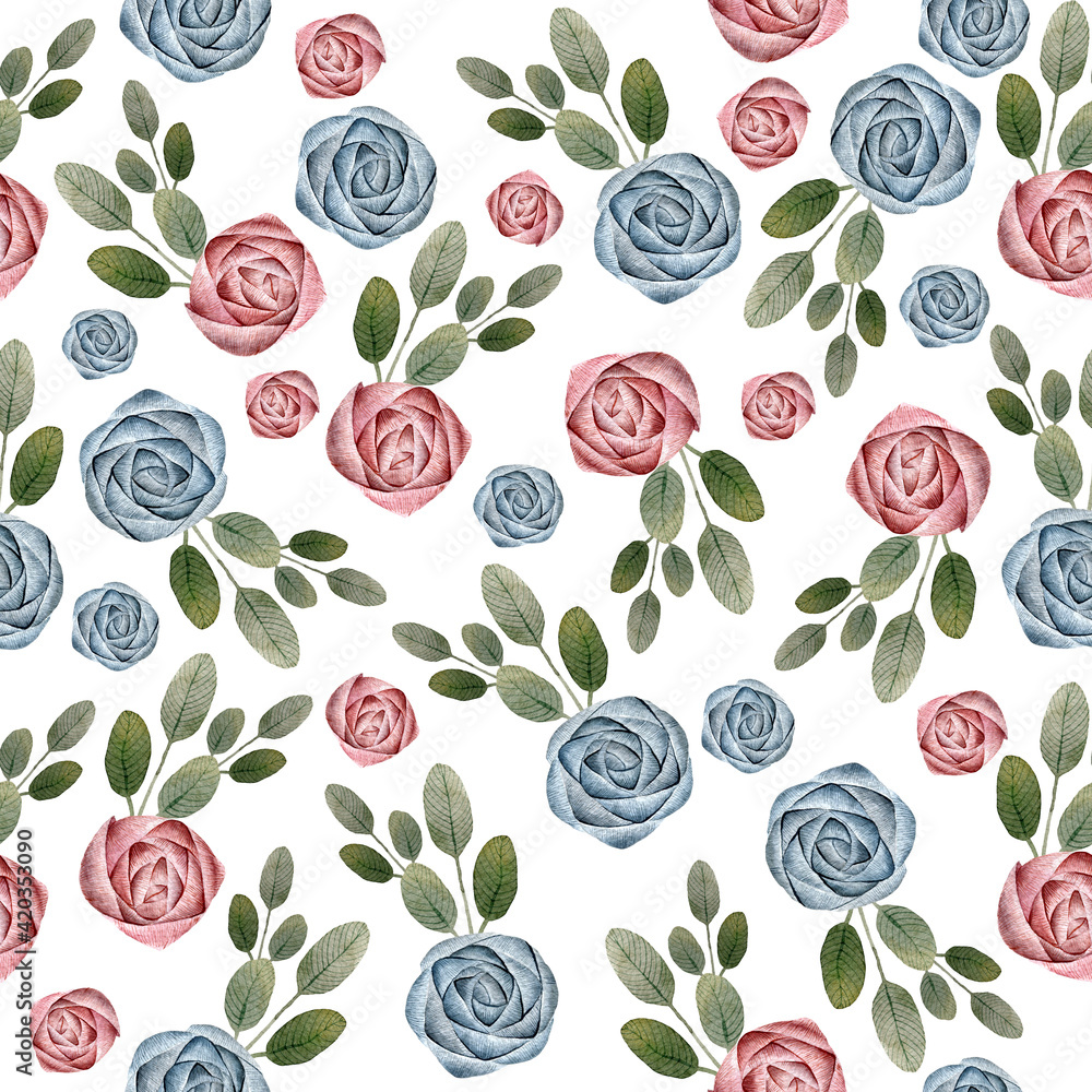 watercolor pattern with roses watercolor pattern with roses